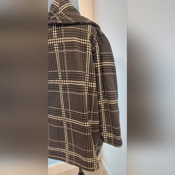 Plaid Women's Jacket - Black and White - Picture 7 of 13